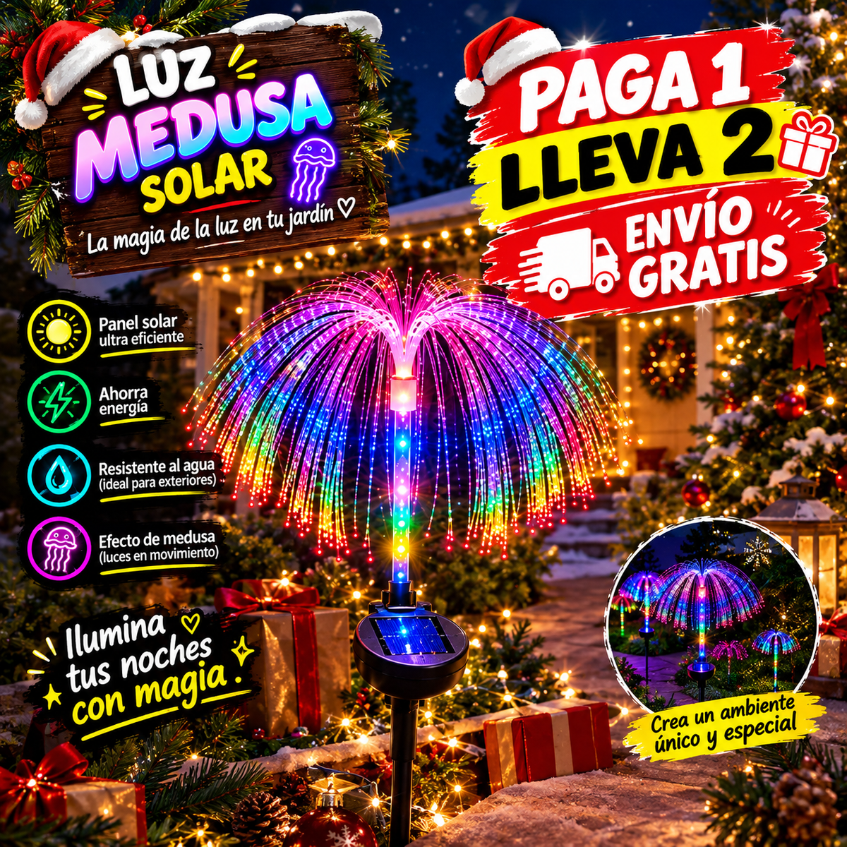 LUZ SOLAR MEDUSA PROMO 2X1