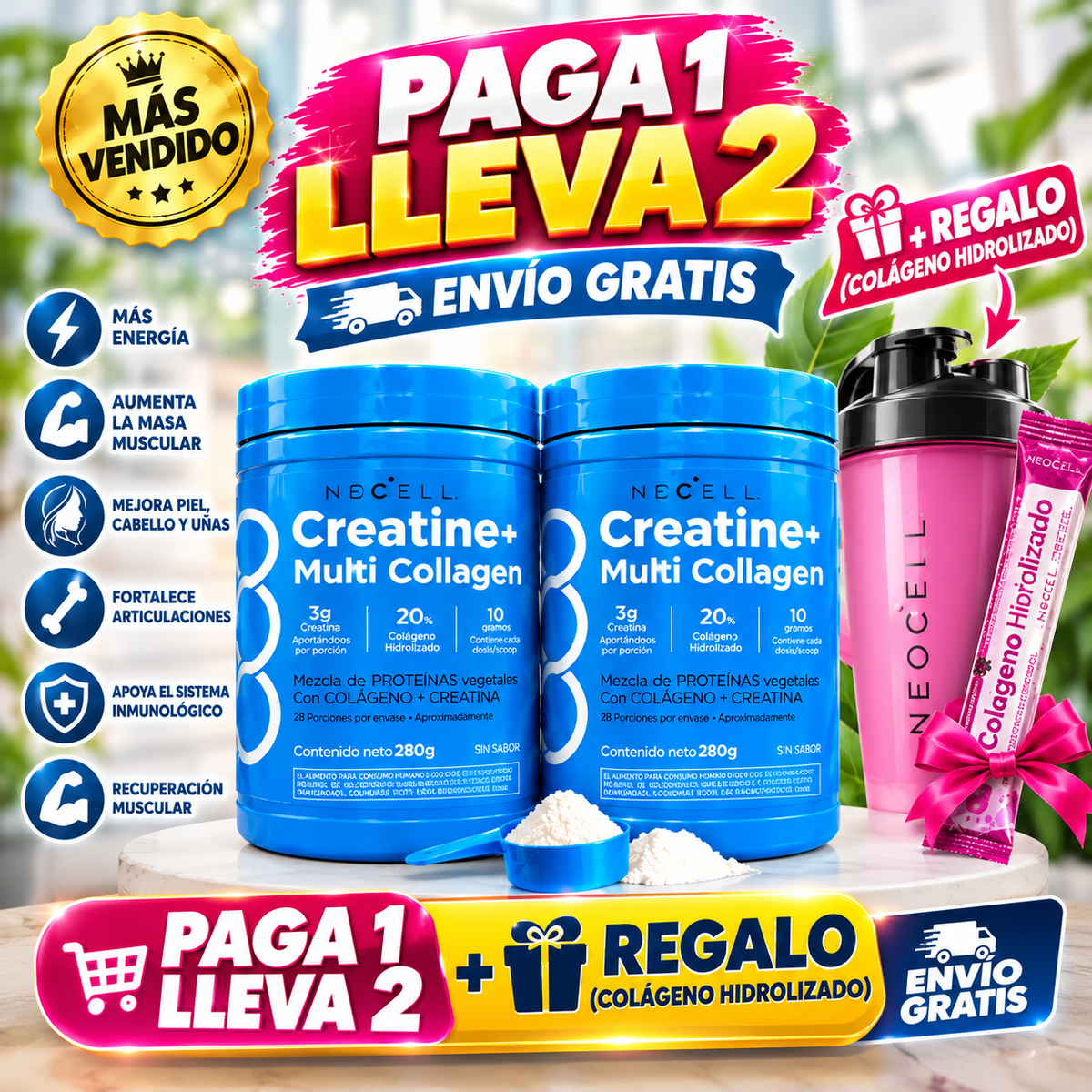 COLAGENO Y CREATINA PROMO 2X1 + REGALO